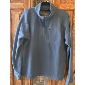 LL Bean Sweater Men’s L Reg Fleece 1/4 Zip Pocket Jacket 280962 Blue
